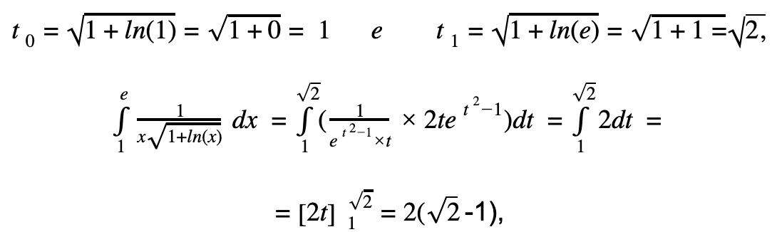 integração por substituição - ex.3
