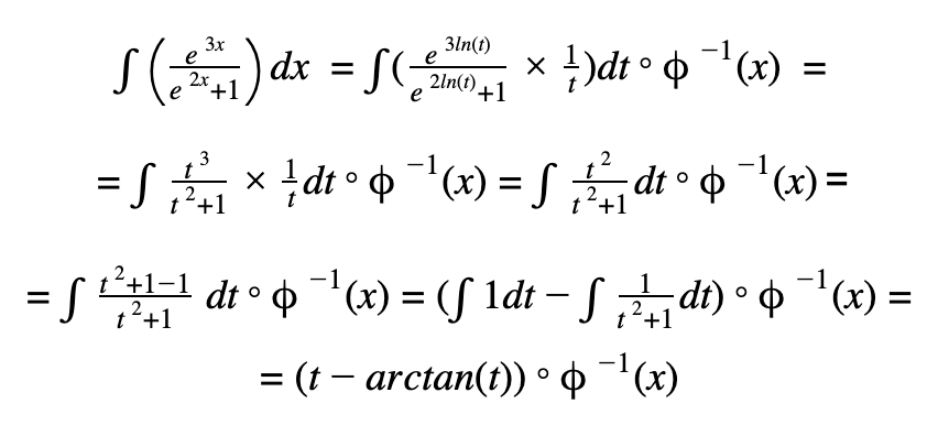 primitivação por substituição ex.3